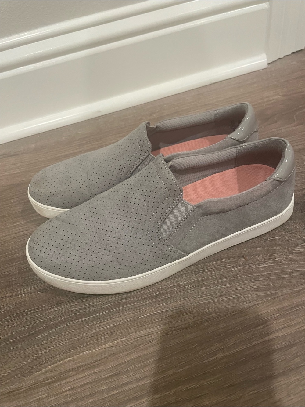 Dr. Scholl's Women's Gray Slip-On Perforated Sneakers